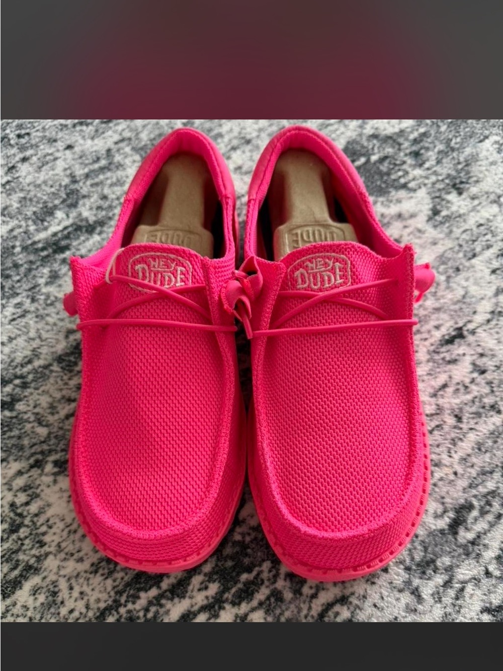 Hey Dude Neon Pink Slip-On Sneakers
